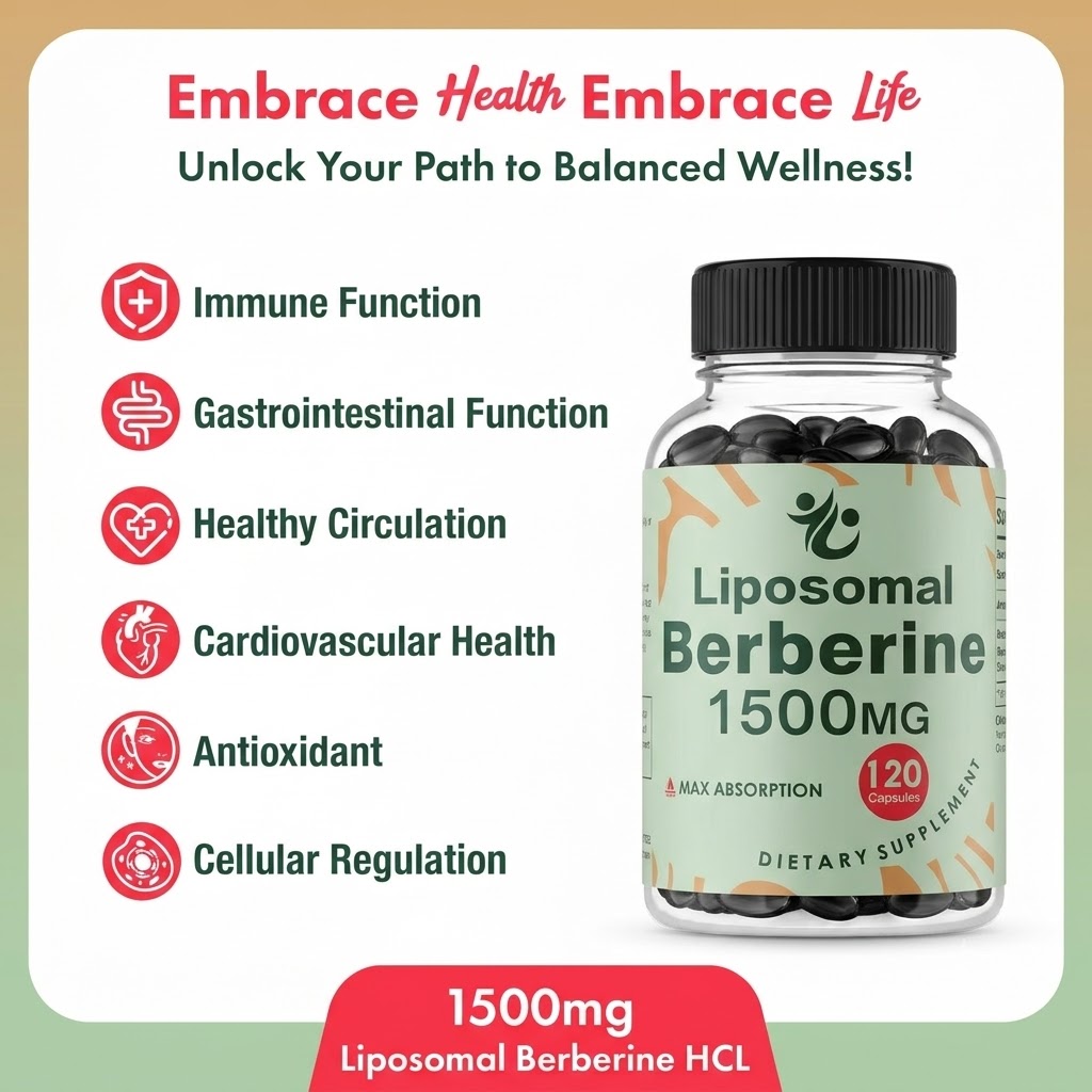 Berberine Hcl Capsule - ลิโปโซมเบอร์เบอรีน เอชซีแอล - 1500 มก. กระตุ้น