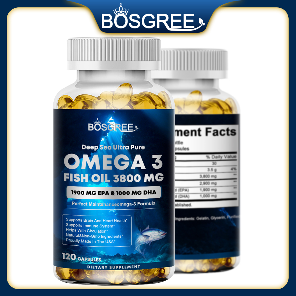 Omega 3 Fish Oil - อาหารเสริมน้ำมันปลาโอเมก้า 3, EPA+DHA - เหมาะสำหรับสุขภาพหัวใจ ตับ