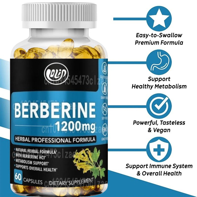 Berberine Hcl Capsule - อาหารเสริม 1200 มก. ไฮโดรคลอไรด์ ช่วยเสริมสร้างการเผาผลาญอย่างมีประสิทธิภาพ -