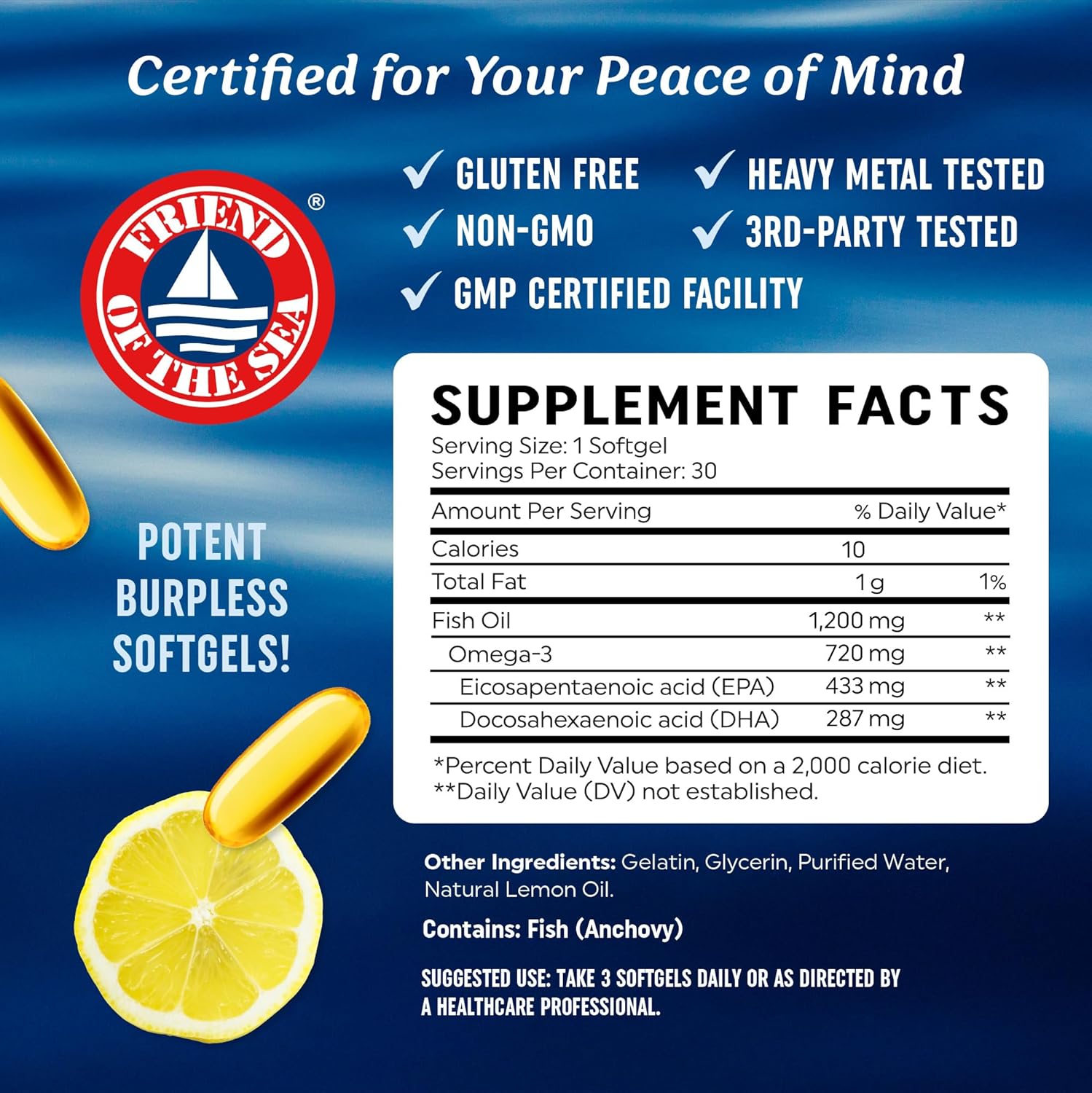 น้ํามันปลาโอเมก้า 3 - รองรับระ - Omega 3 Fish Oil บทวิจารณ์และราคา