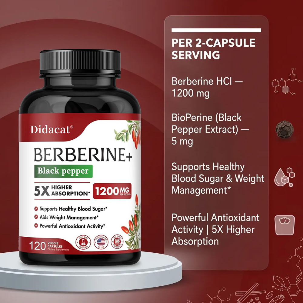 อาหารเสริมเบอร์เบอรีน 1200 มก. - Berberine Hcl Capsule บทวิจารณ์และราคา