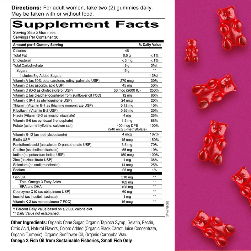วิตามินสำหรับผู้หญิง - มัลติวิ - Multivitamin Gummy Adult บทวิจารณ์และราคา